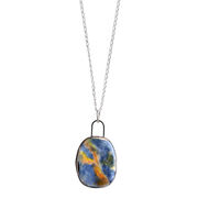Dappled water porcelain pendant necklace